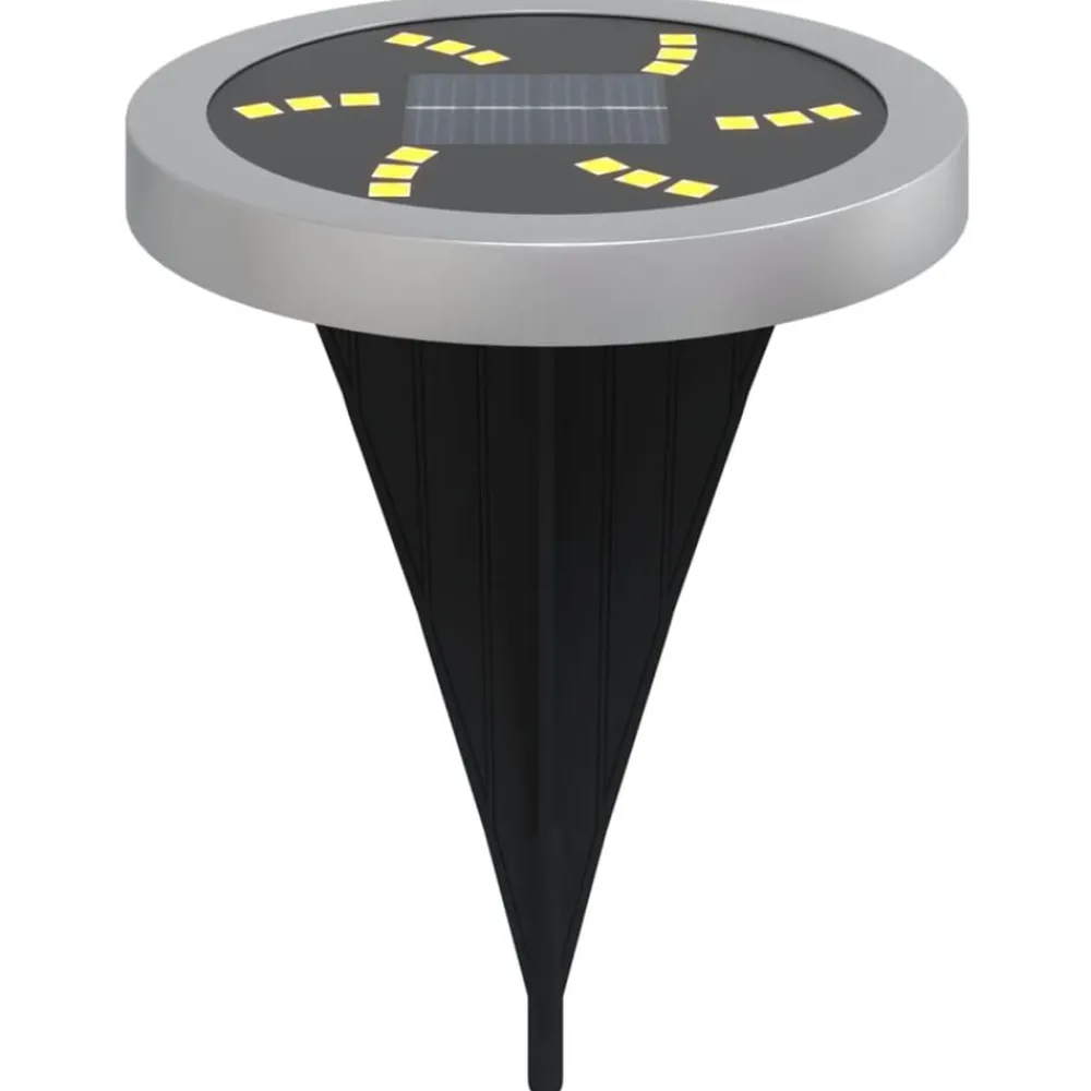 vidaXL Luces solares suelo jardín con picos tierra blanco cálido 4 uds New