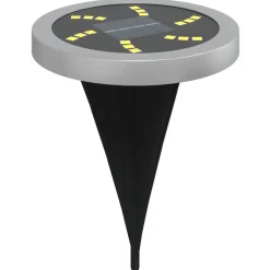 vidaXL Luces solares suelo jardín con picos tierra blanco cálido 4 uds New