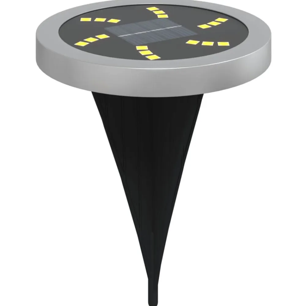 vidaXL Luces solares suelo jardín con picos tierra blanco cálido 4 uds New