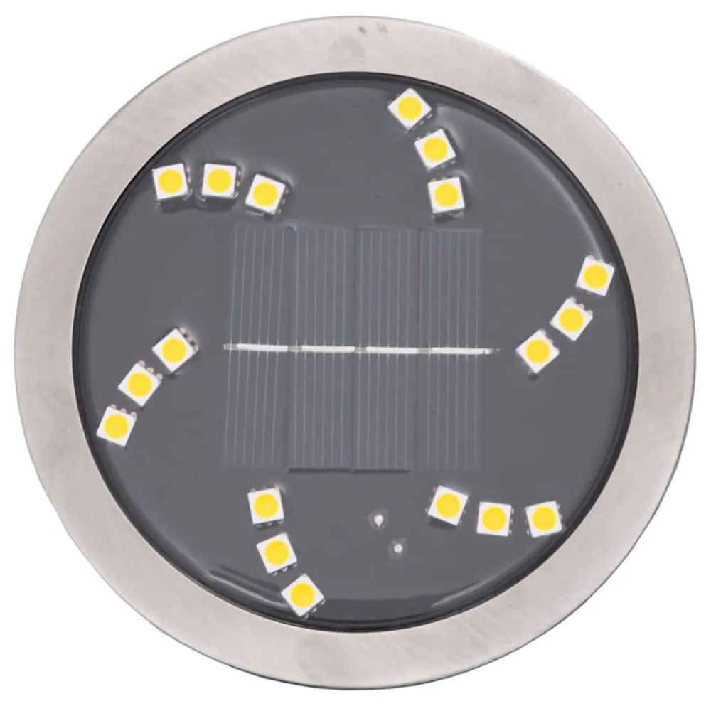 vidaXL Luces solares suelo jardín con picos tierra blanco cálido 4 uds New