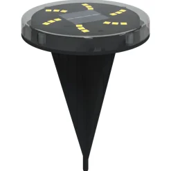 vidaXL Luces solares suelo jardín con picos tierra blanco cálido 4 uds Clearance