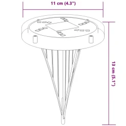 vidaXL Luces solares suelo jardín con picos tierra blanco cálido 4 uds Clearance