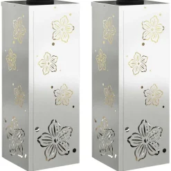 vidaXL Iluminación-Luz de camino LED solar 2 pcs Plateado