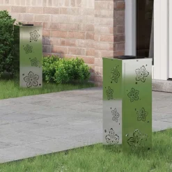 vidaXL Iluminación-Luz de camino LED solar 2 pcs Plateado