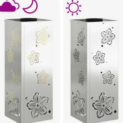 vidaXL Iluminación-Luz de camino LED solar 2 pcs Plateado