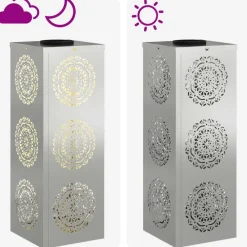 vidaXL Iluminación-Luz de camino LED solar 2 pcs Plateado
