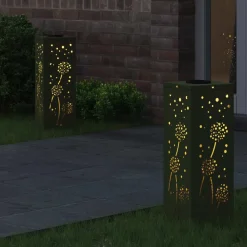 vidaXL Iluminación-Luz de camino LED solar con luces con batería 2 pcs