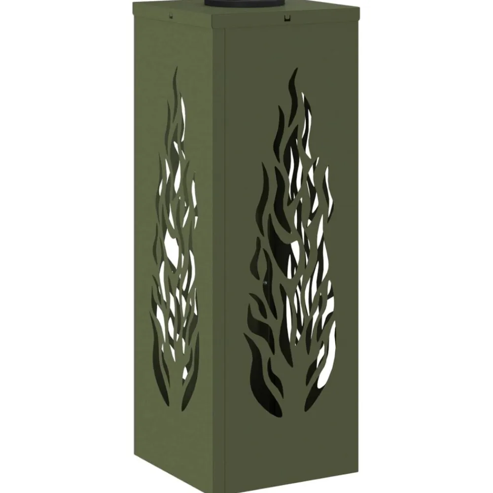 vidaXL Luz de camino LED solar con luces con batería 2 pcs Verde oliva Online