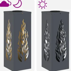 vidaXL Iluminación-Luz de camino LED solar 2 pcs Acero laminado en frío