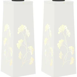 vidaXL Luz de camino LED solar 2 pcs Acero laminado en frío White Clearance