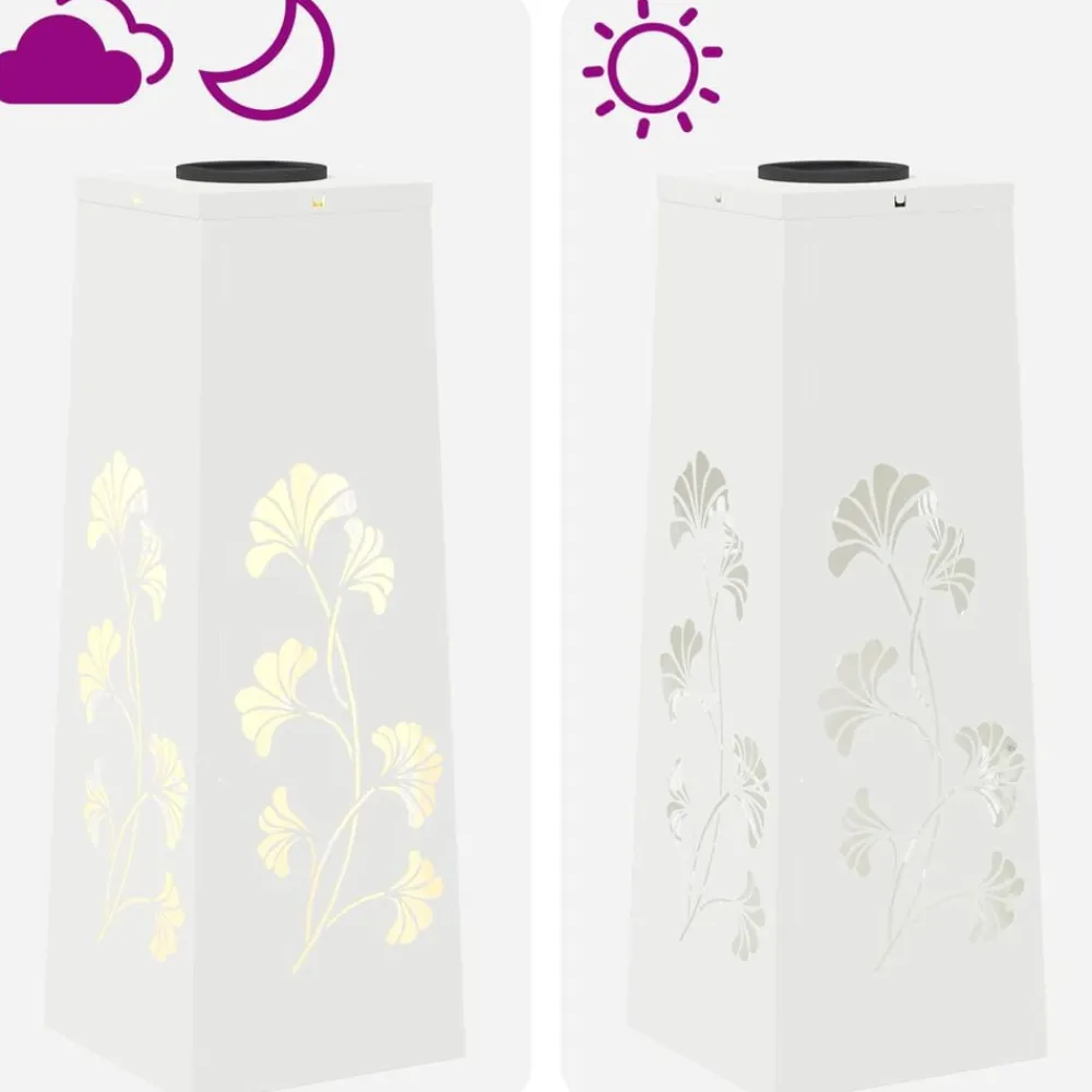 vidaXL Luz de camino LED solar 2 pcs Acero laminado en frío White Clearance
