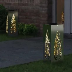 vidaXL Iluminación-Luz de camino LED solar 2 pcs Plateado