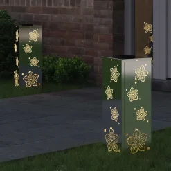 vidaXL Iluminación-Luz de camino LED solar 2 pcs Plateado