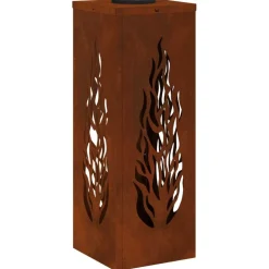 vidaXL Iluminación-Luz de camino LED solar 2 pcs Bronce Acero autopatinable