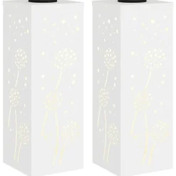 vidaXL Iluminación-Luz de camino LED solar 2 pcs Acero laminado en frío