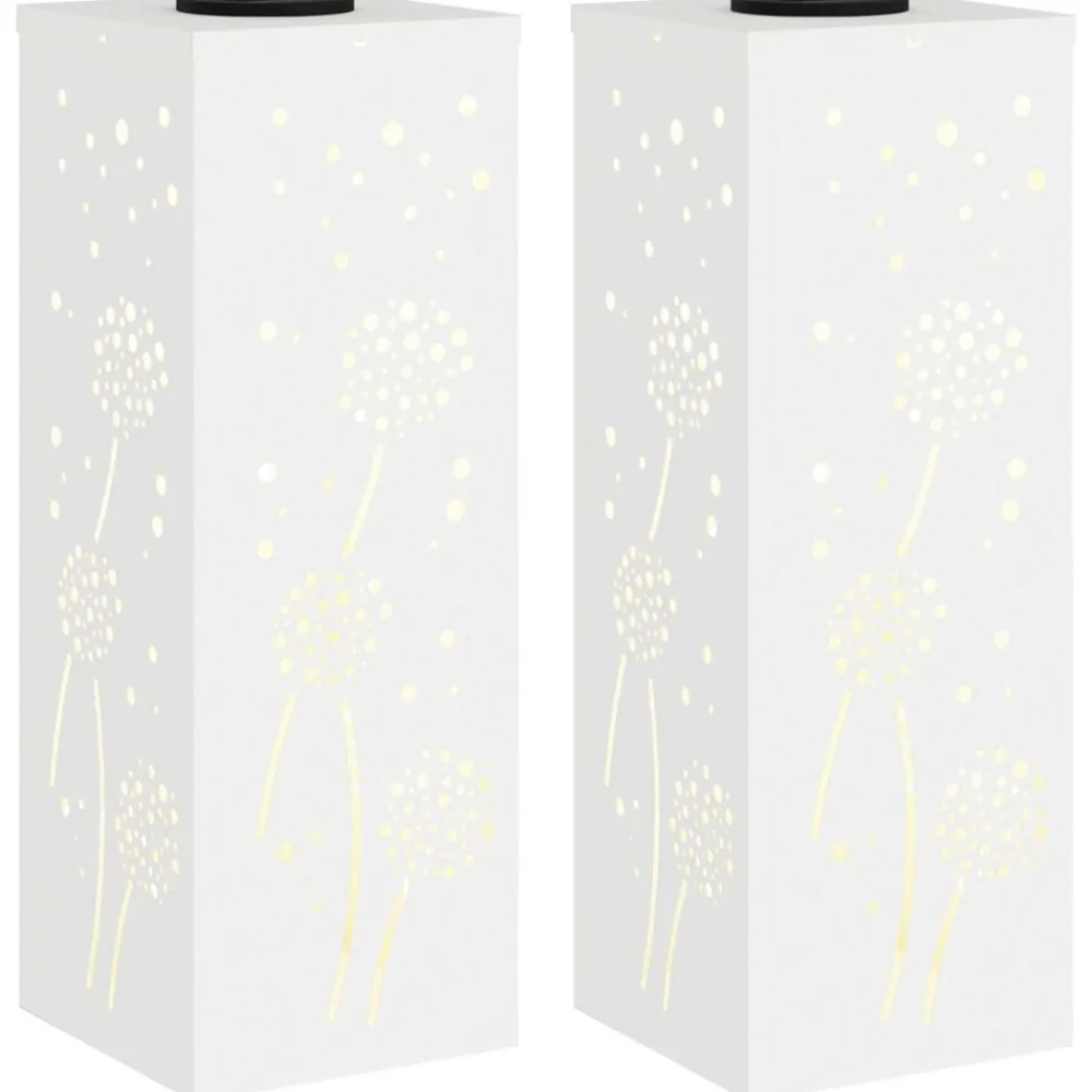 vidaXL Iluminación-Luz de camino LED solar 2 pcs Acero laminado en frío