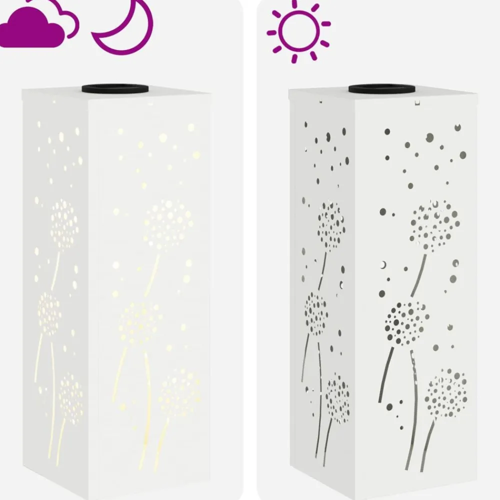 vidaXL Iluminación-Luz de camino LED solar 2 pcs Acero laminado en frío
