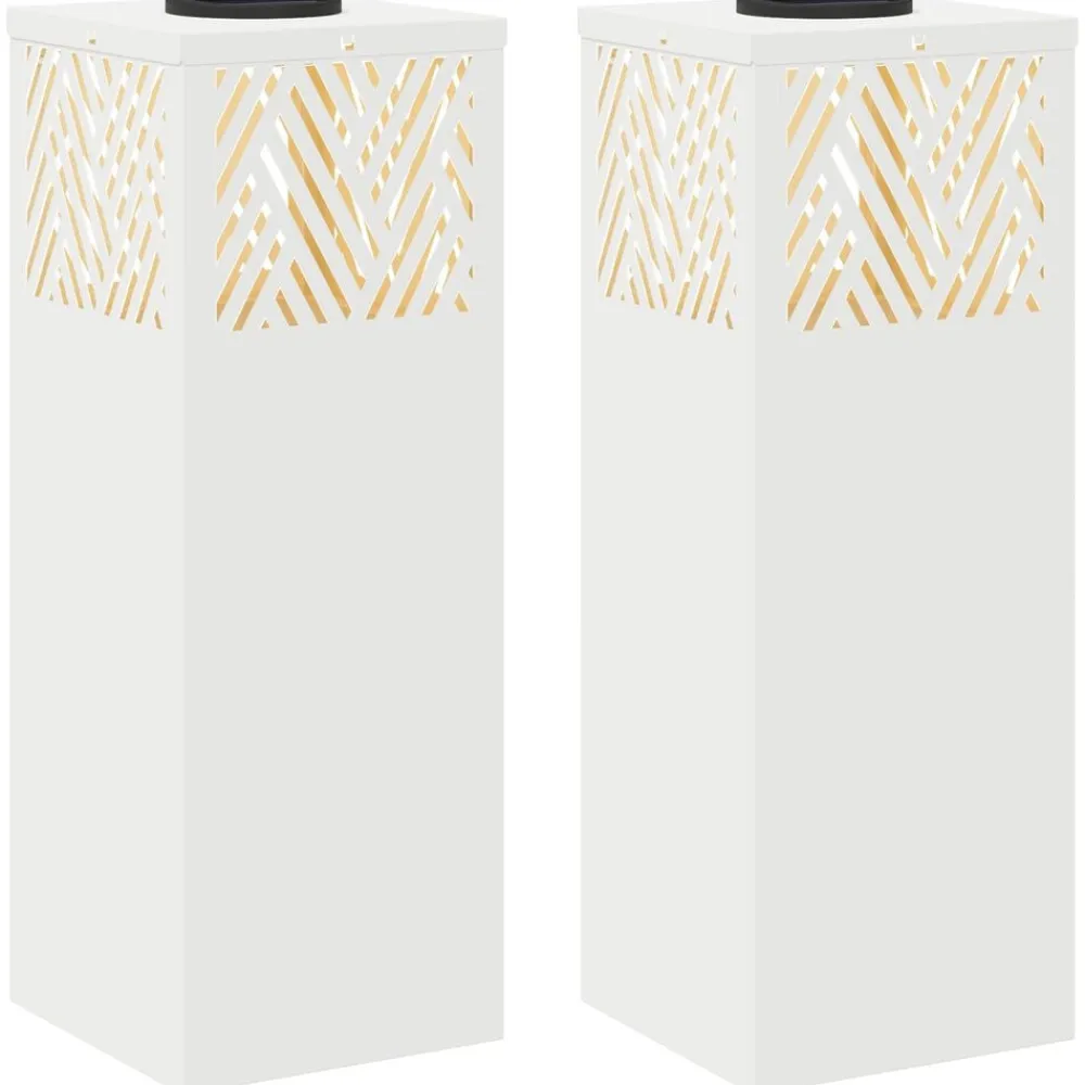 vidaXL Iluminación-Luz de camino LED solar 2 pcs Acero laminado en frío