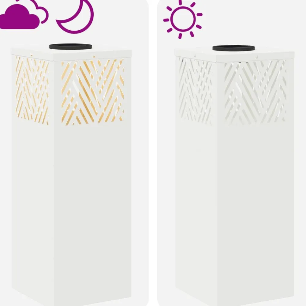 vidaXL Iluminación-Luz de camino LED solar 2 pcs Acero laminado en frío