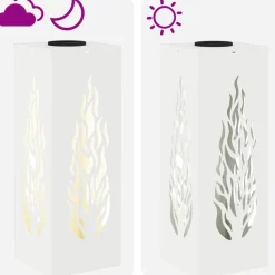 vidaXL Luz de camino LED solar 2 pcs Acero laminado en frío White Clearance