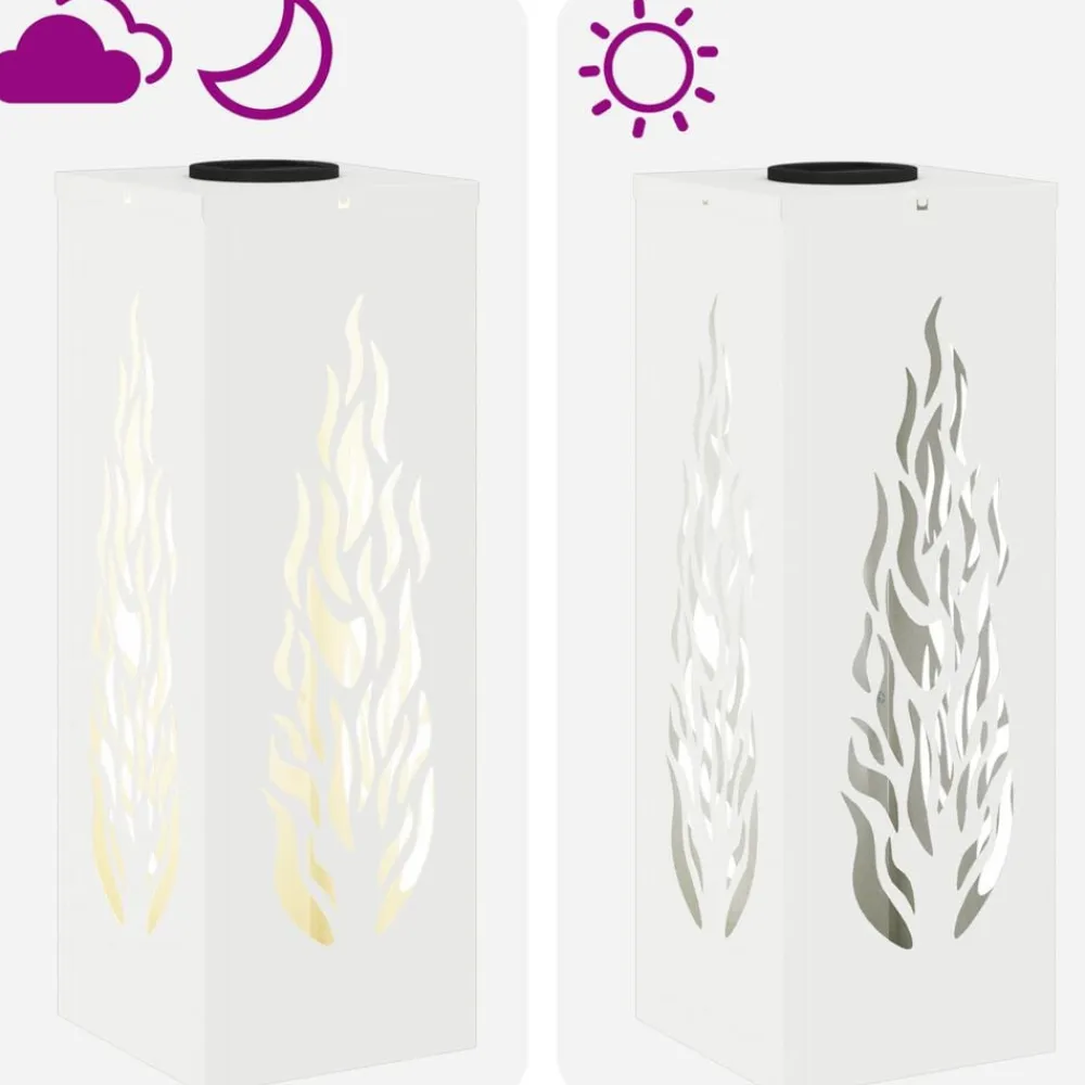 vidaXL Luz de camino LED solar 2 pcs Acero laminado en frío White Clearance