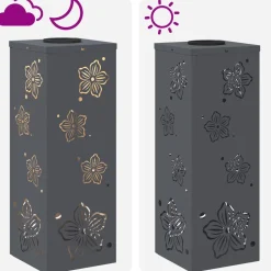 vidaXL Luz de camino LED solar 2 pcs Acero laminado en frío Antracita New