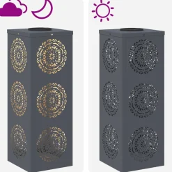 vidaXL Luz de camino LED solar 2 pcs Acero laminado en frío Antracita Discount