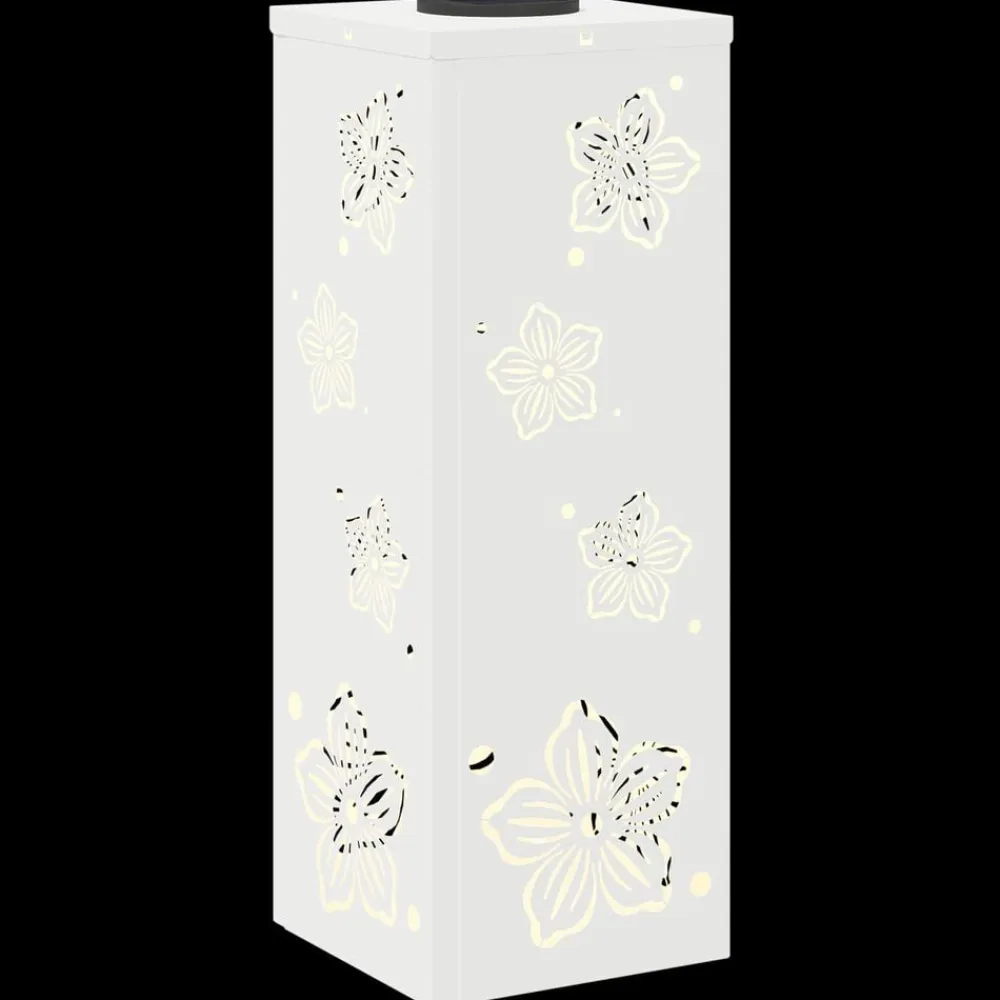 vidaXL Iluminación-Luz de camino LED solar 2 pcs Acero laminado en frío