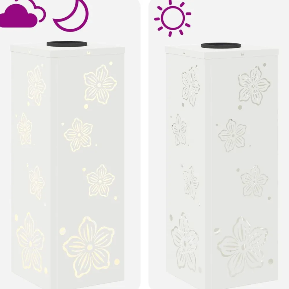 vidaXL Iluminación-Luz de camino LED solar 2 pcs Acero laminado en frío