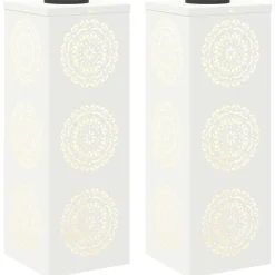 vidaXL Luz de camino LED solar 2 pcs Acero laminado en frío White Best