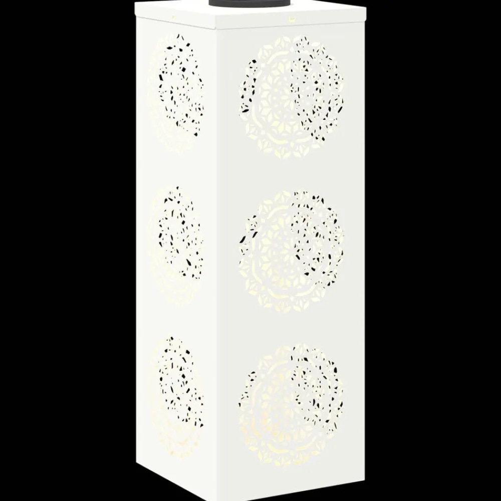 vidaXL Luz de camino LED solar 2 pcs Acero laminado en frío White Best