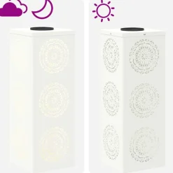 vidaXL Luz de camino LED solar 2 pcs Acero laminado en frío White Best