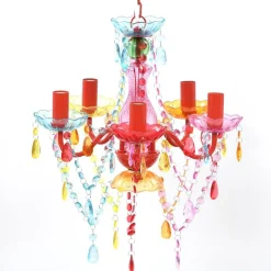 vidaXL Luz de Cristal 5 Bombillas Multicolor Outlet