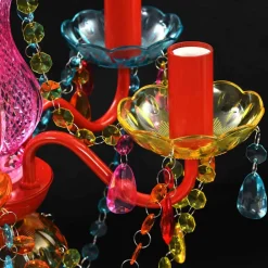 vidaXL Luz de Cristal 5 Bombillas Multicolor Outlet