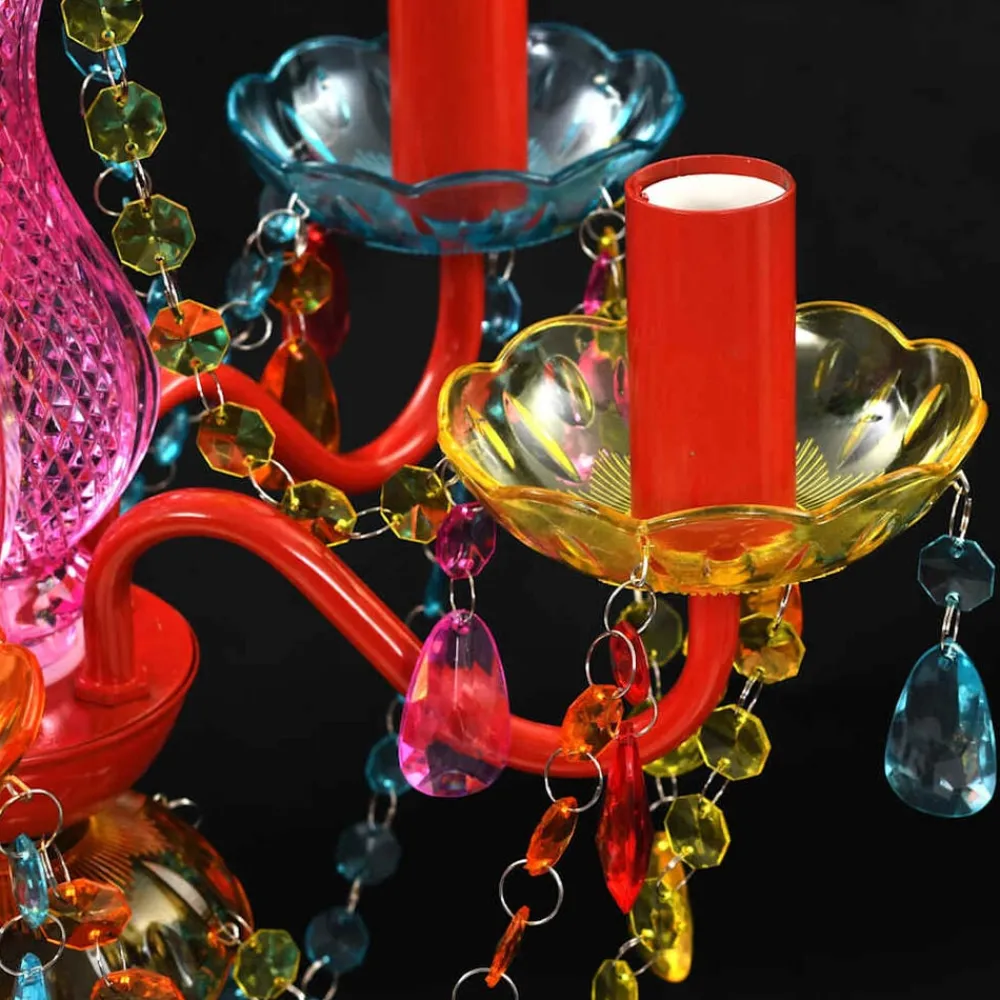 vidaXL Luz de Cristal 5 Bombillas Multicolor Outlet