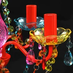 vidaXL Luz de Cristal 5 Bombillas Multicolor Outlet