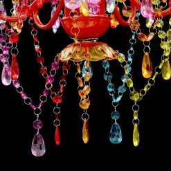 vidaXL Luz de Cristal 5 Bombillas Multicolor Outlet