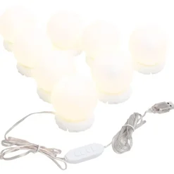 vidaXL Iluminación-Luz de espejo con 8 bombillas LED blanco cálido y blanco frío