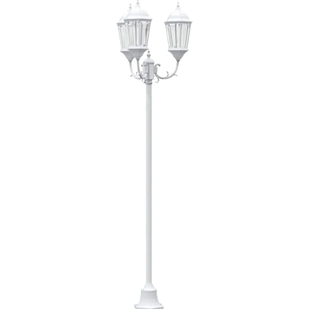 vidaXL Luz de Jardín 57 x 49 x 241 cm Aluminio y Cristal White Hot
