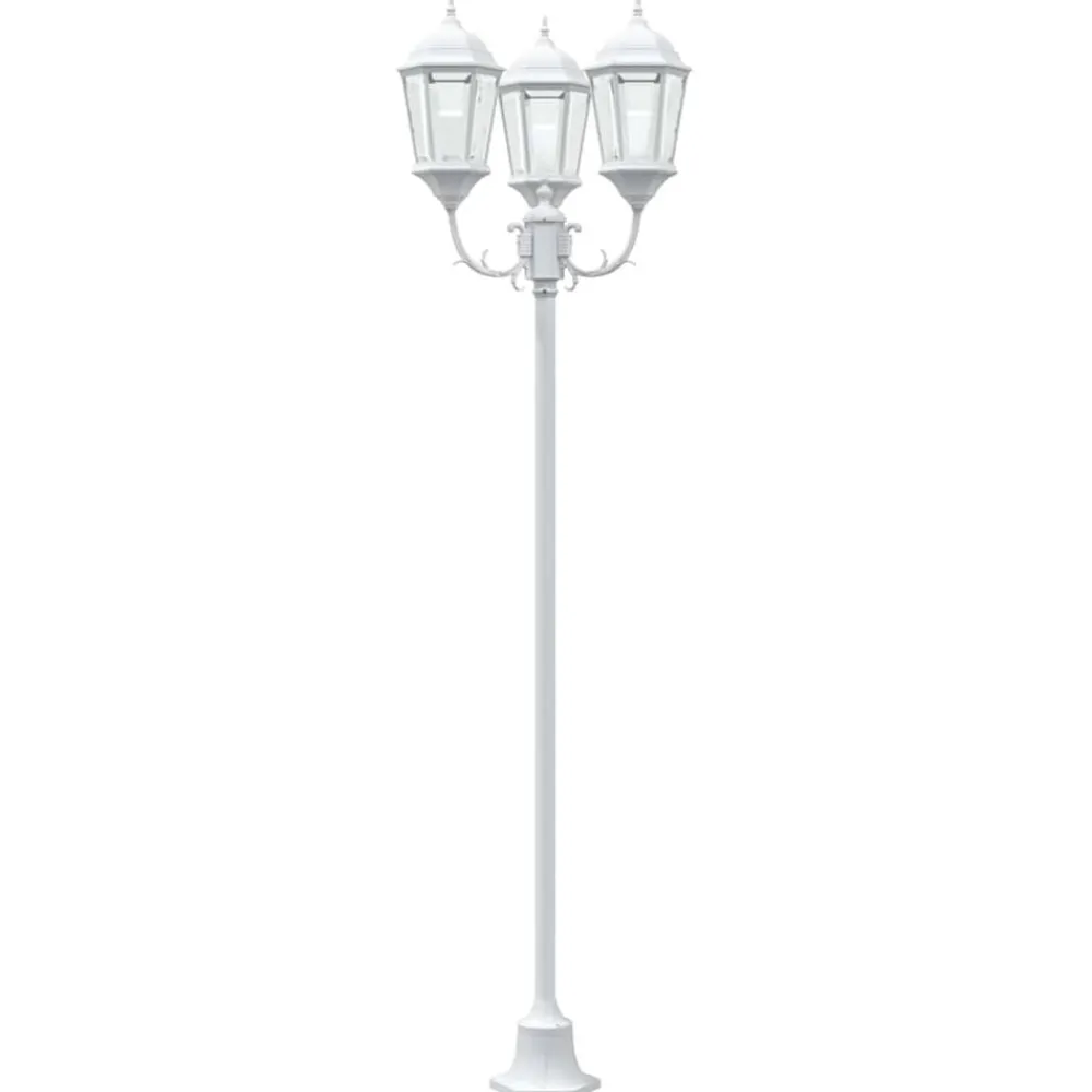 vidaXL Luz de Jardín 57 x 49 x 241 cm Aluminio y Cristal White Hot