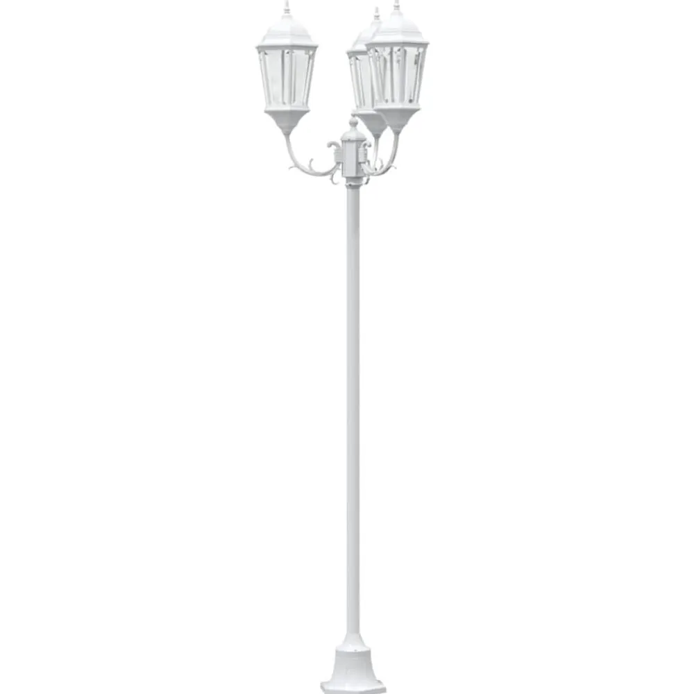 vidaXL Luz de Jardín 57 x 49 x 241 cm Aluminio y Cristal White Hot