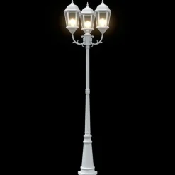 vidaXL Luz de Jardín 57 x 49 x 241 cm Aluminio y Cristal White Hot