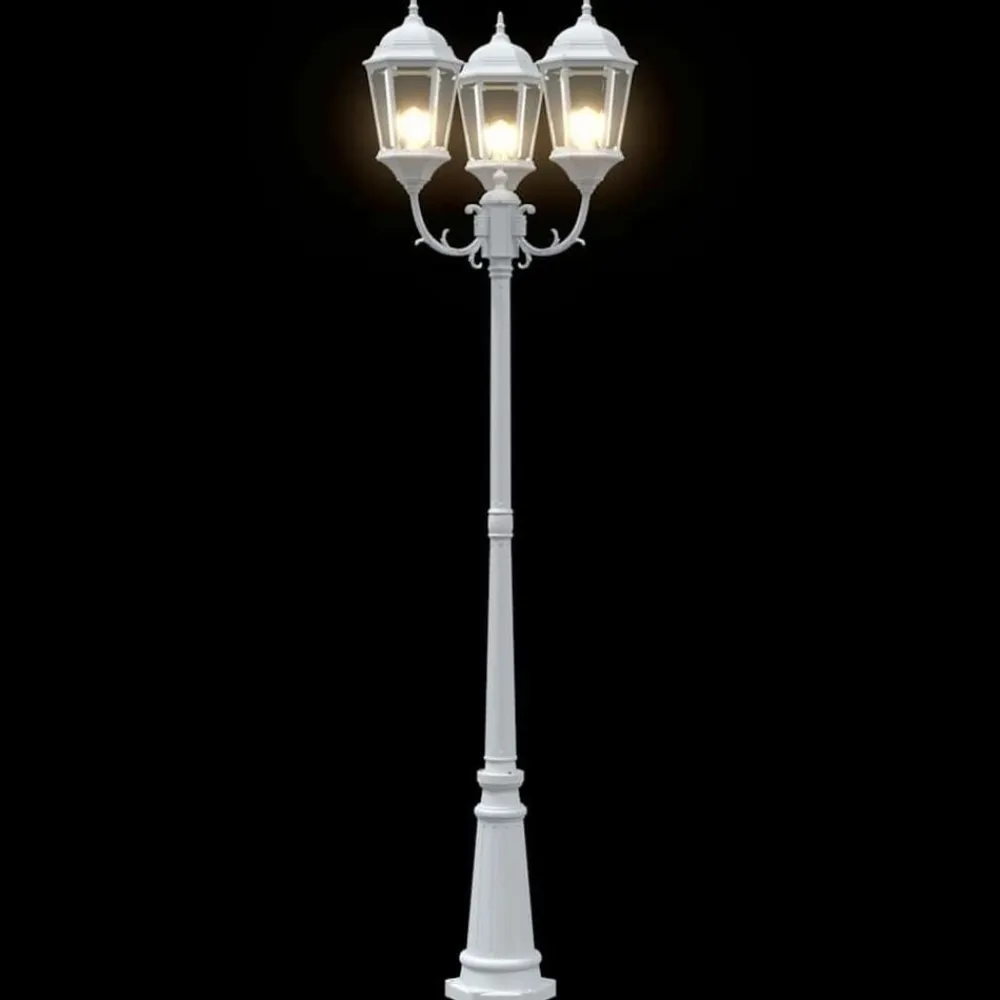 vidaXL Luz de Jardín 57 x 49 x 241 cm Aluminio y Cristal White Hot