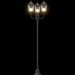 vidaXL Iluminación-Luz de Jardín 57 x 49 x 241 cm Aluminio y Cristal