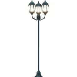vidaXL Iluminación-Luz de Jardín Verde Vintage Cepillado 57 x 49 x 241 cm