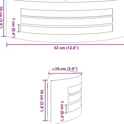 vidaXL Luz de pared exterior Plateado 32 x 10 x 10 cm Acero inoxidable New