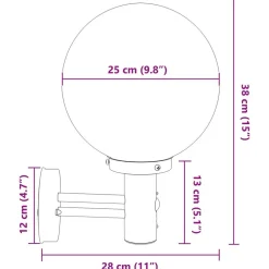 vidaXL Iluminación-Luz de pared exterior 28 x 25 x 38 cm