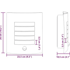 vidaXL Luz de pared exterior 23.5 x 9 x 26 cm Negro Best