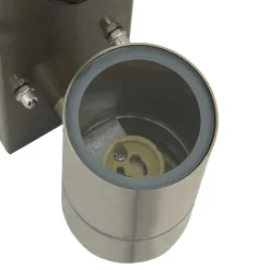 vidaXL Luz de pared exterior Plateado 6,5 x 10,5 x 16 cm Acero inoxidable Outlet