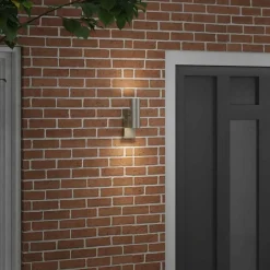 vidaXL Iluminación-Luz de pared exterior Plateado 7 x 10 x 22 cm